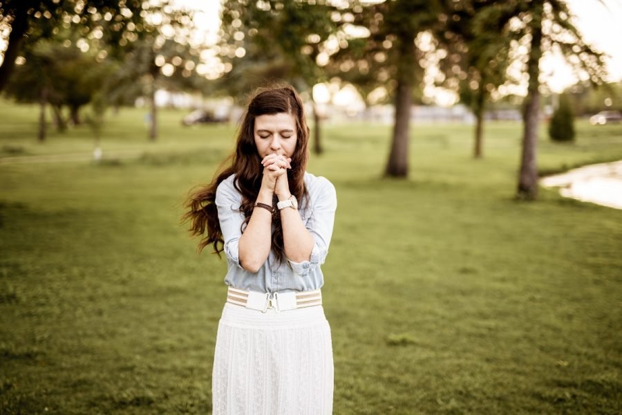 Christian woman praying