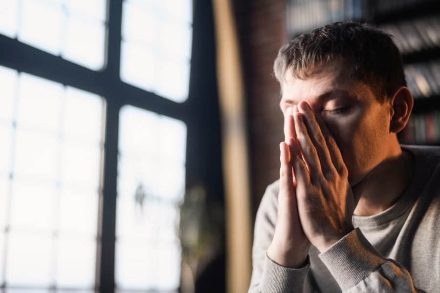 Man feeling stressed